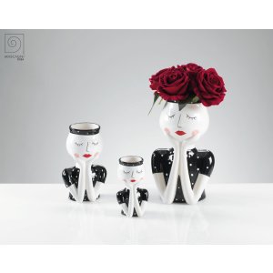 Mascagni A1510 Ceramic vase 18x14.5x30 cm White/Black