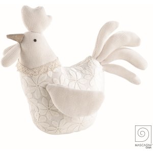 Mascagni A1518 Fabric decoration doorstop with lace white...