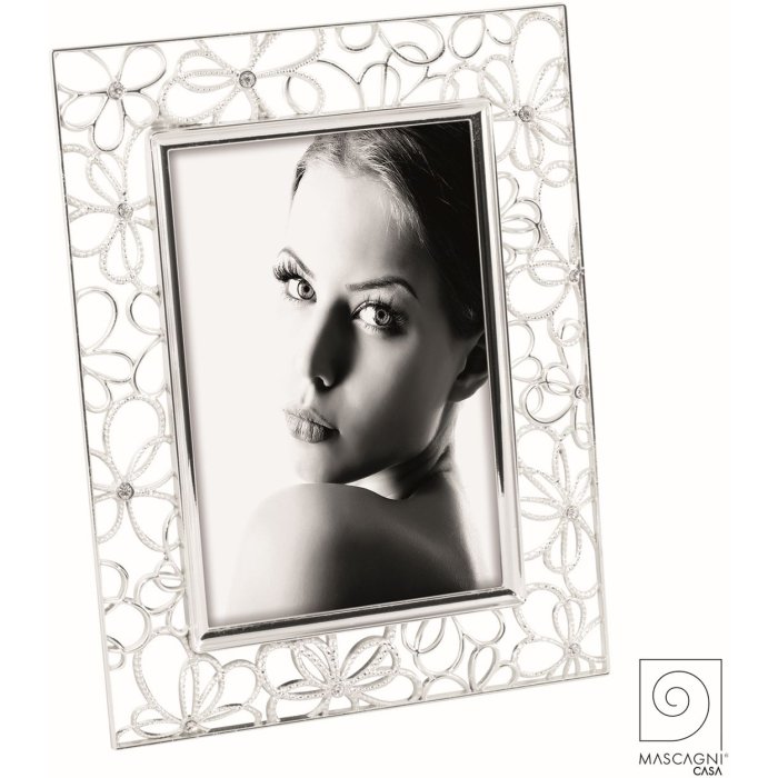 Mascagni A1533 Shiny metal photo frame with crystals 10x15 cm