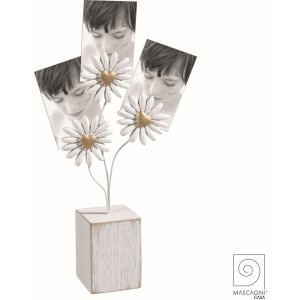 Mascagni A1541 Triple resin photo frame with wooden base...