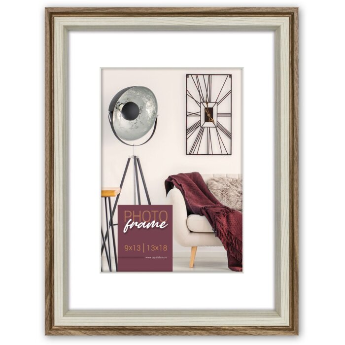 ZEP Picture Frame Palmi brown 13x18 cm with passepartout 9x13 cm