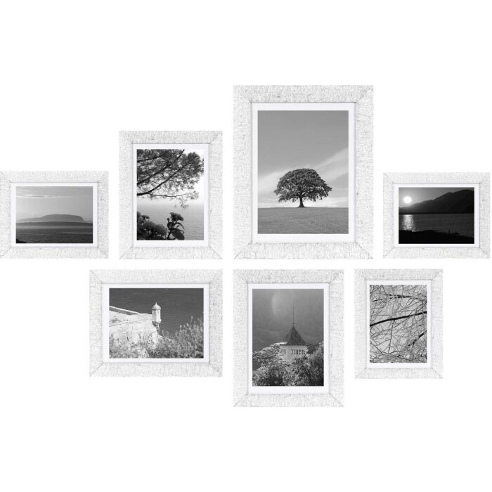 Henzo Wall Frame Set Driftwood white 7 picture frames