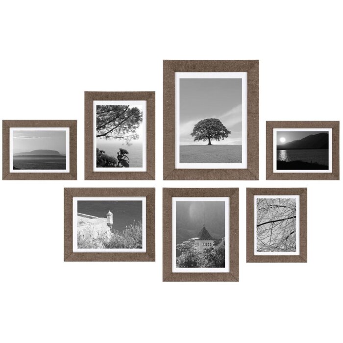 Henzo Wall Frame Set Driftwood medium brown 7 picture frames