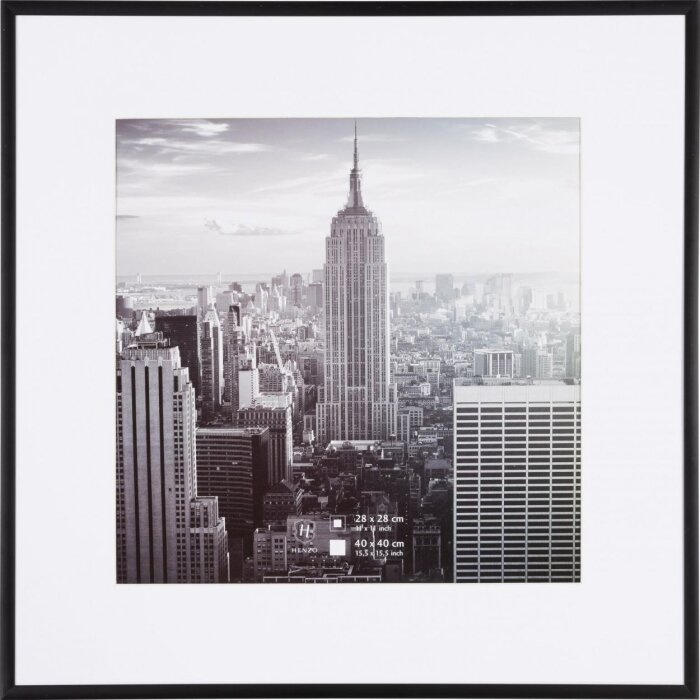 Henzo aluminum frame Manhattan black 40x40 cm with passe-partout 30x30 cm