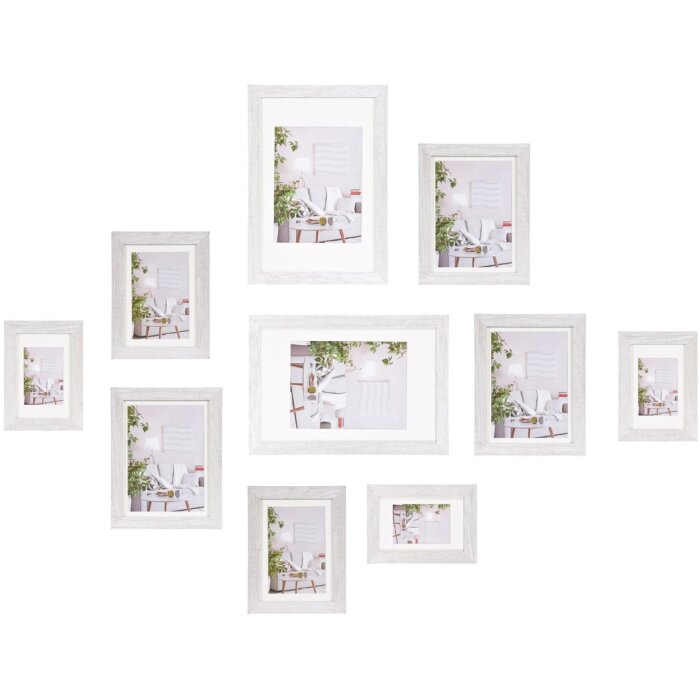 Henzo photo frame set Modern white 10 frames photo collage