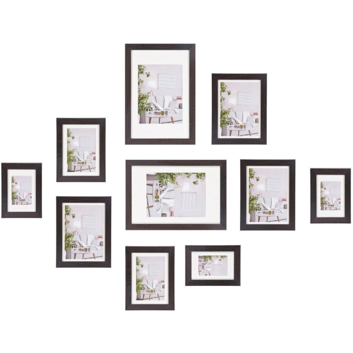 Henzo photo frame set modern dark brown 10 frames photo collage