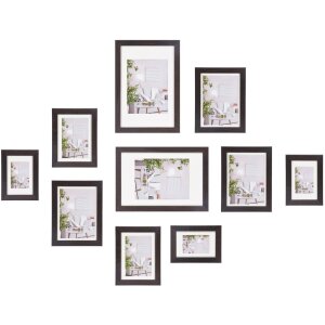 Henzo photo frame set modern dark brown 10 frames photo...