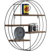 Henzo wall shelf 50x50x10 cm round metal wood look easy assembly