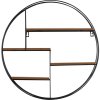 Henzo wall shelf 50x50x10 cm round metal wood look easy assembly