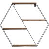 Henzo Wall shelf 44,5x50x10 cm Black Brown Metal Wood Modern