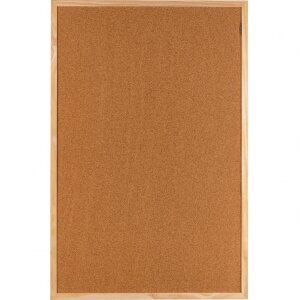 Henzo pin board natural cork wooden frame 60x90 cm for...