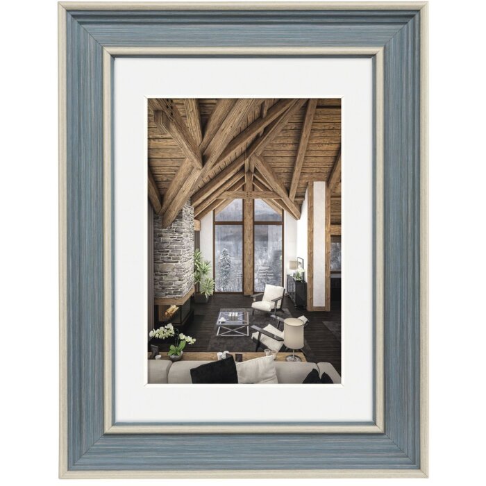 Hama Plastic Frame Rustic grey-blue 30x40 cm with passepartout 20x28 cm