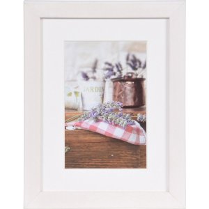 white wooden frame Jardin in the format 15x20 cm