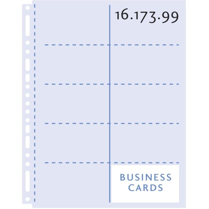 Henzo 10 Sheet Insert Sheets Business Cards