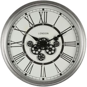 Clayre & Eef 5kl0203 Wall clock silver color ø...