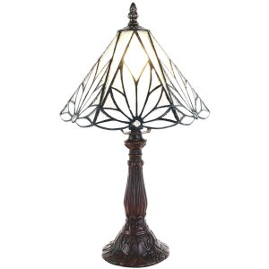 Clayre & Eef 5ll-6191 Tiffany Table Lamp White, Brown...