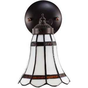 Clayre & Eef 5ll-6205 Tiffany Wall Lamp White, Red 17x12x23 cm E14-max 1x40W