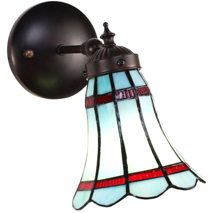 Clayre & Eef 5ll-6206 Tiffany Wall Lamp Blue, Red 17x12x23 cm E14-max 1x40W