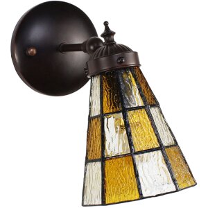 Clayre & Eef 5ll-6209 Tiffany Wall Lamp Brown, White...