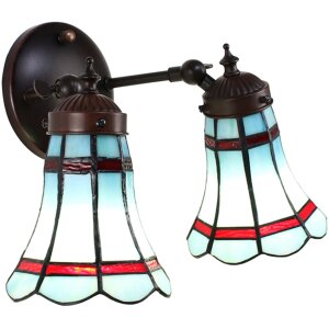 Clayre & Eef 5ll-6213 Tiffany Wall Lamp Blue, Red...