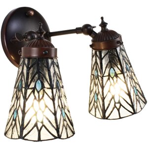 Clayre & Eef 5ll-6215 Tiffany Wall Lamp Gray, Blue...