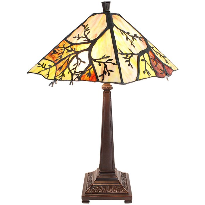 Clayre & Eef 5ll-6226 Tiffany table lamp Brown, Beige ø 36x57 cm E27-max 2x60W