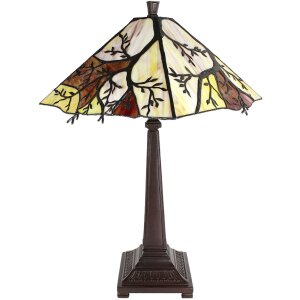 Clayre & Eef 5ll-6226 Tiffany table lamp Brown, Beige ø 36x57 cm E27-max 2x60W