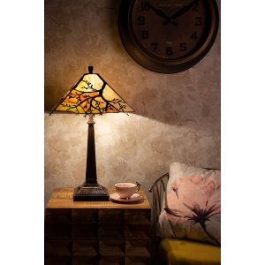 Clayre & Eef 5ll-6226 Tiffany table lamp Brown, Beige ø 36x57 cm E27-max 2x60W