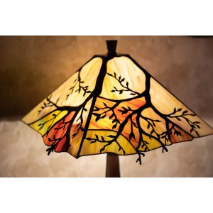 Clayre & Eef 5ll-6226 Tiffany table lamp Brown, Beige ø 36x57 cm E27-max 2x60W