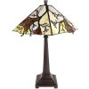 Clayre & Eef 5ll-6226 Tiffany table lamp Brown, Beige ø 36x57 cm E27-max 2x60W