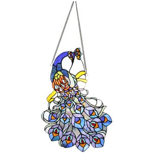 Clayre & Eef 5ll-6238 Tiffany window picture peacock...