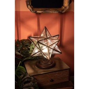 Clayre & Eef Desk lamp star transparent 31x31x36 cm E27-max 1x40W