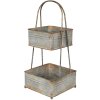 Clayre & Eef 5y1098 Etagere 2 tiers gray 29x29x66 cm