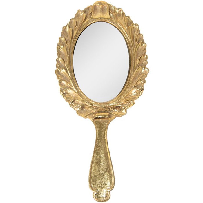 Clayre & Eef 62s261 Hand mirror gold color 13x1x27 cm