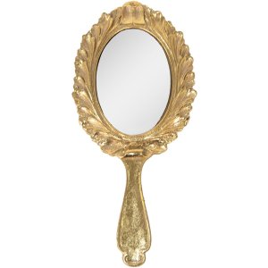 Clayre & Eef 62s261 Hand mirror gold color 13x1x27 cm