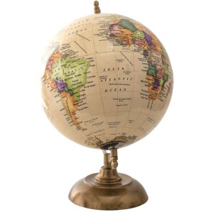 Clayre & Eef 64912 Globe Deco Beige, Green 22x22x30 cm