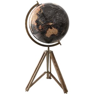 Clayre & Eef 64934 Globe Deco Black, Brown 31x31x67 cm