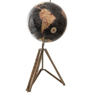 Clayre & Eef 64934 Globe Deco Black, Brown 31x31x67 cm