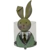 Clayre & Eef 64995 Lantern Rabbit Green, White, Pink 11x10x22 cm