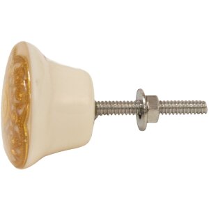 Clayre & Eef 64998 Door knob Brown, Beige ø 3 cm