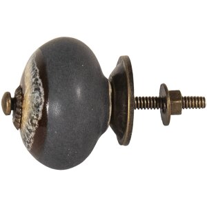 Clayre & Eef 65025 Door knob black ø 4 cm