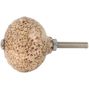 Clayre & Eef 65056 Door knob Brown, Beige ø 4x4 cm