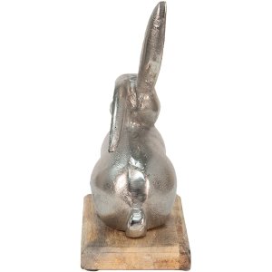 Clayre & Eef 6al0056l Deco Rabbit Silver Colored 21x11x28 cm