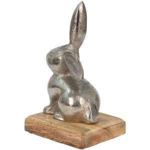 Clayre & Eef 6al0056m Deco rabbit silver color 11x10x20 cm