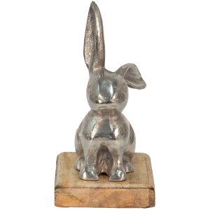 Clayre & Eef 6al0056m Deco rabbit silver color 11x10x20 cm