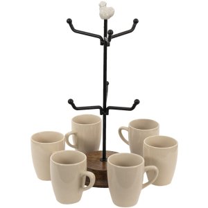 Clayre & Eef 6ce1343 Cup Holder White ø 14x39 cm