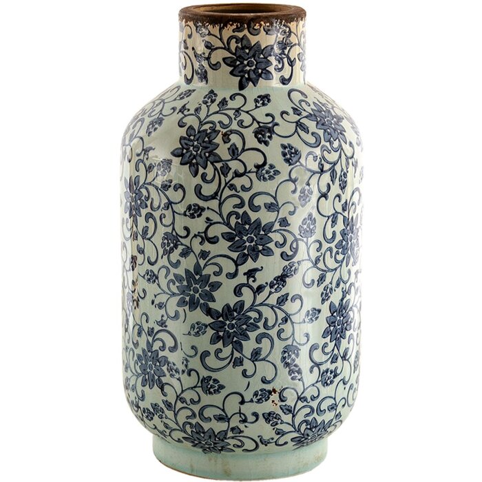 Clayre & Eef 6ce1379 Deco Vase Blue, Beige ø 17x31 cm