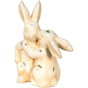 Clayre & Eef 6ce1485 Deco Rabbit White, Grey 20x10x25 cm