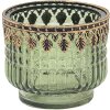 Clayre & Eef 6gl3487 Glass candle holder Green, Brown ø 9x8 cm