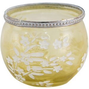 Clayre & Eef 6gl3495 Glass Candle Holder Yellow,...